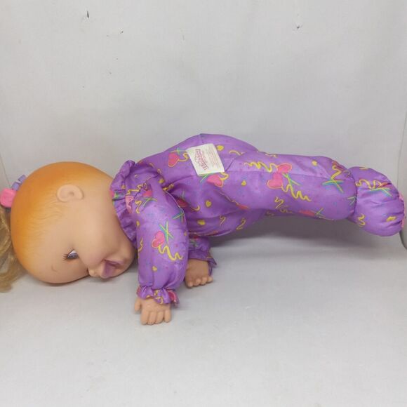 ToyBiz Baby Headstand Surprise Baby Doll-1996-Purple Parachute Material Body - Picture 5 of 11